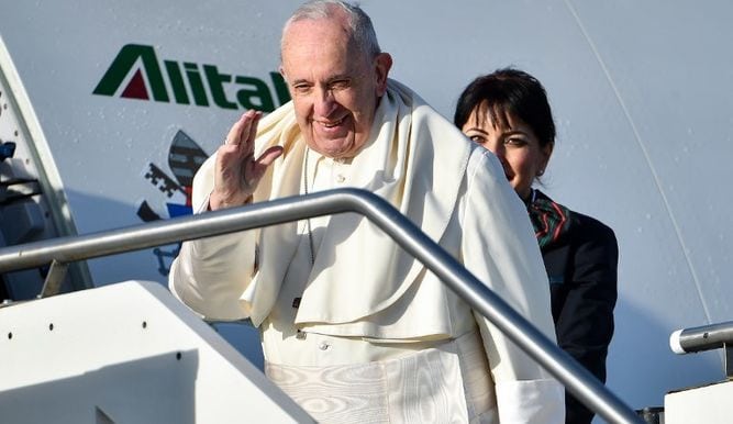 El papa Francisco llega a Mozambique e inicia su cuarto viaje a África