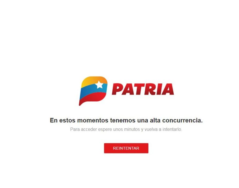 Reportan caída de la plataforma Patria