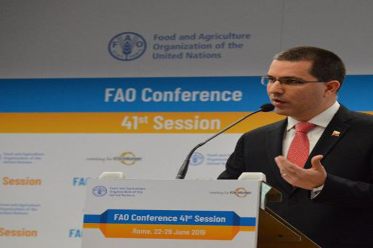Arreaza ratificó ante la FAO compromiso con Agenda 2030 para el Desarrollo Sostenible