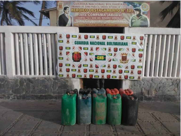 GNB recuperó 600 litros de combustible en Paraguaná