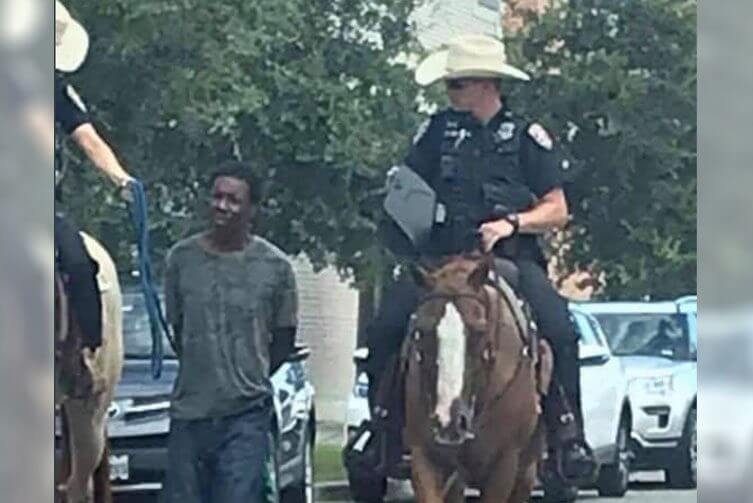 Terrible imagen de un hombre de color amarrado obliga a la policía a pedir disculpas