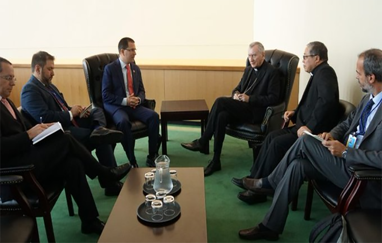 Arreaza se reunió en la ONU con Secretario de Estado del Vaticano