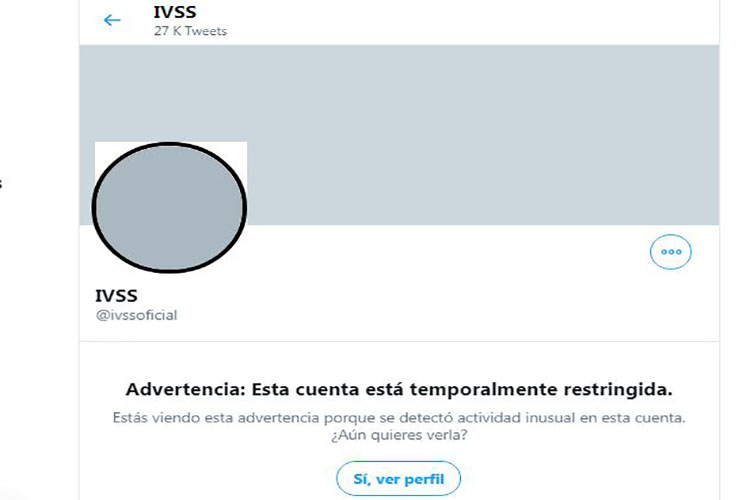 Twitter «restringe» cuenta oficial del IVSS