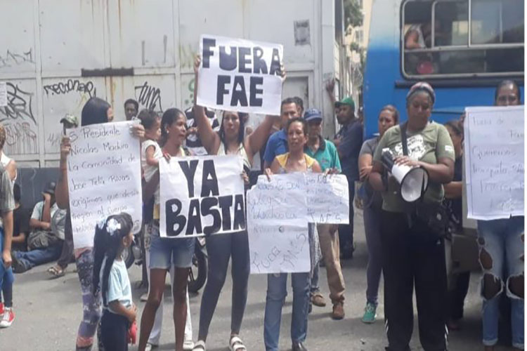 «Fuera el Faes», gritan los vecinos de José Félix Ribas