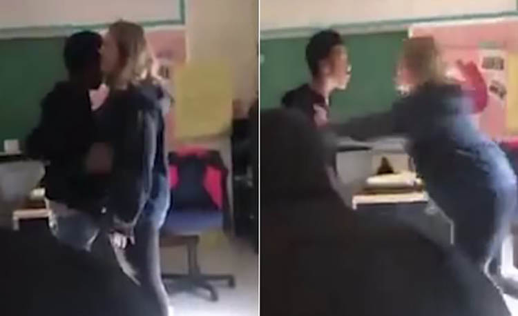 Maestra se cayó a piña con un estudiante en plena aula de clases (+Video)