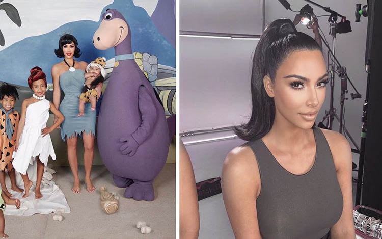 Kim Kardashian se disfrazó con su familia de “Los Picapiedras”