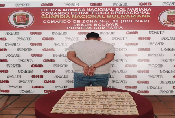 GNB captura a un sujeto por extorsión a comerciantes en el estado Bolívar