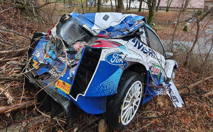 Fuerte accidente de Suninen en el Rally Montecarlo: se volcó y cayó por un barranco (+video)