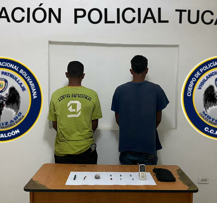 PNB detuvo a dos sujetos por tenencia de drogas en Tucacas