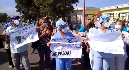 Nueva jornada de protestas del sector salud en Coro
