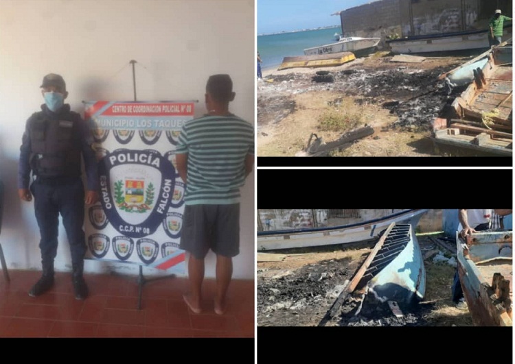 Capturado «Chicho pestañina» por quemar cuatro embarcaciones pesqueras en Los Taques