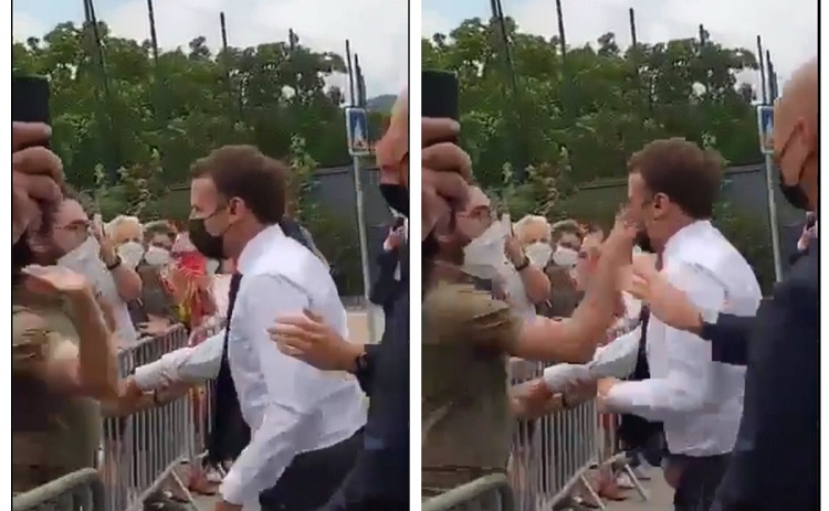 (VÍDEO) Un hombre abofetea al presidente Macron en el sureste de Francia