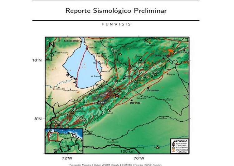 Temblor de Mérida con una magnitud 4.0 se sintió en Trujillo este 16Jul