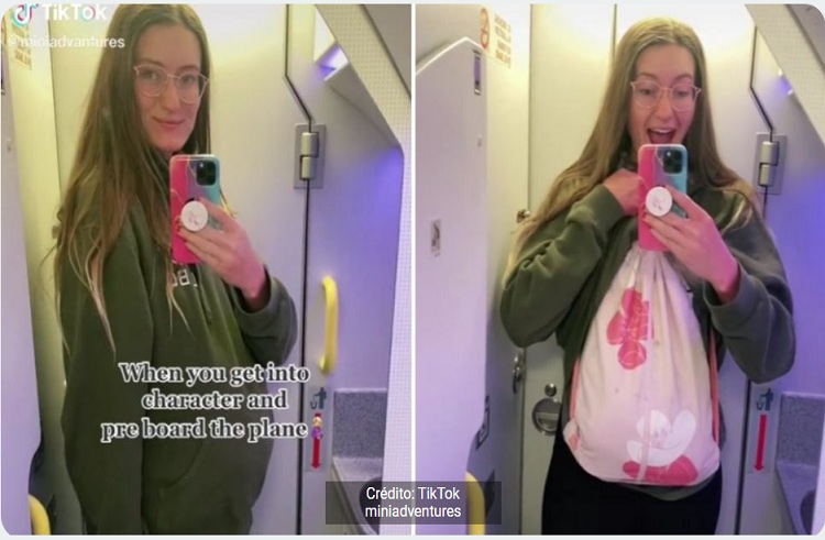Tiktoker fingió embarazo para llevar maleta extra en un avión