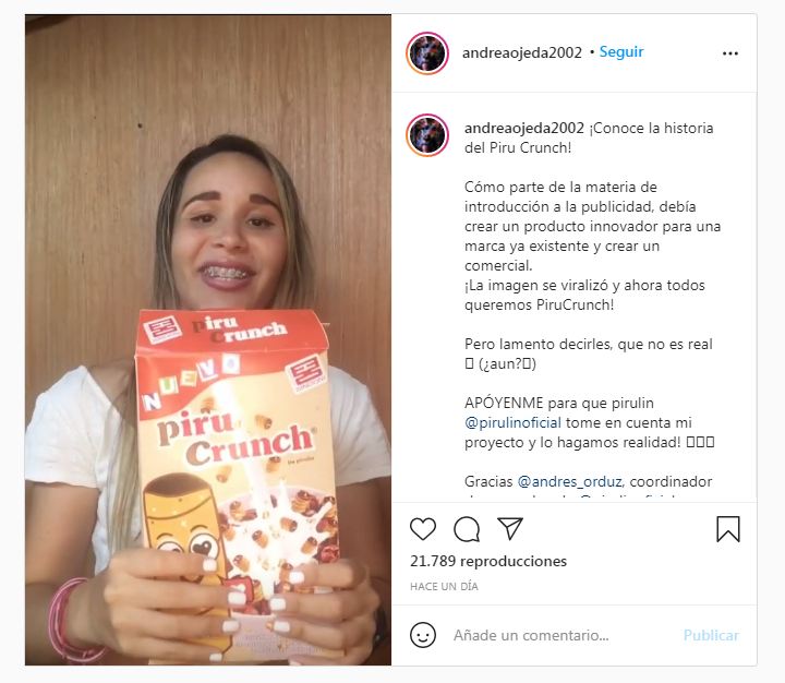 «Piru Crunch», puso a fantasear a más de uno y enloqueció las redes sociales