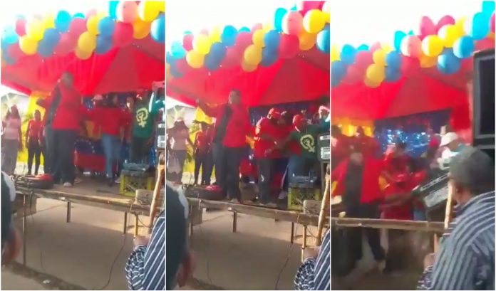 Portuguesa: Candidato a Gobernación y su equipo de PSUV se vinieron abajo con todo y tarima (+Video)