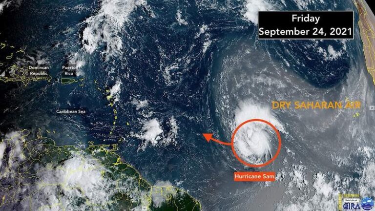 Sam se transforma en el séptimo huracán de 2021 en el Atlántico