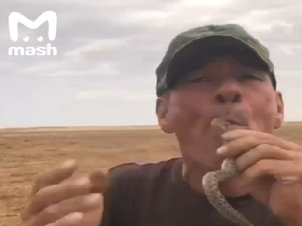 Hombre muere al tratar de tragarse una serpiente (video)