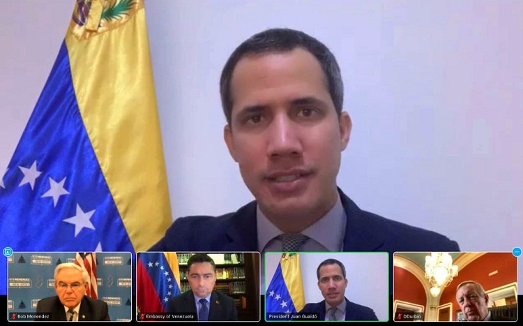 Guaidó se reúne con senadores estadounidenses Durbin, Menéndez y Kaine