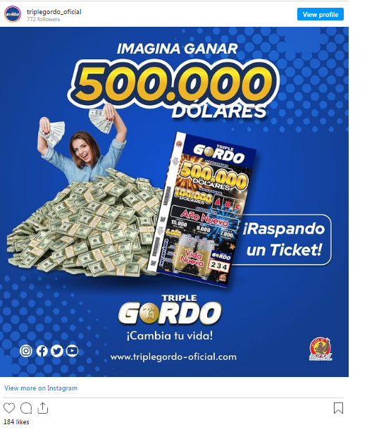 Regresa el sorteo popular Triple Gordo con premio de $ 500.000