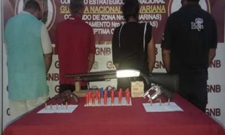 Cinco detenidos con armas de fuego y 52 cartuchos en Barinas