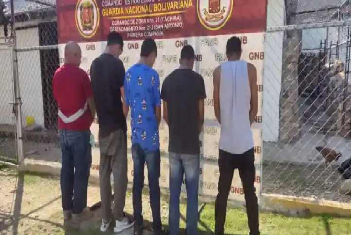 Detienen a cinco miembros del Tren de Aragua en Táchira