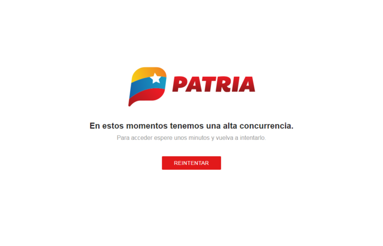 Plataforma Patria informa sobre problemas de acceso a su página web