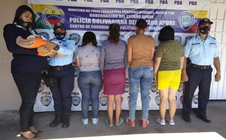 Cuatro mujeres detenidas en Apure por tráfico de niños