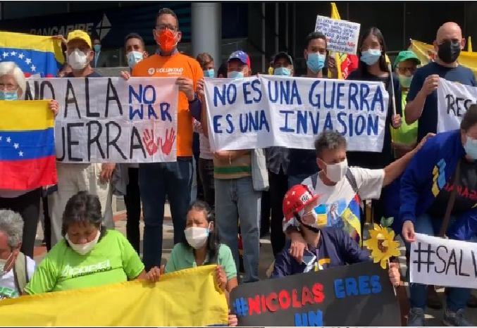 Protestan en Caracas en rechazo a la invasión rusa a Ucrania