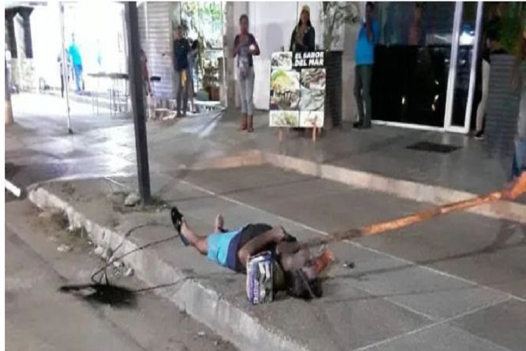 Atroz: Turista murió electrocutado al caerle una guaya de un tendido eléctrico en Tucacas