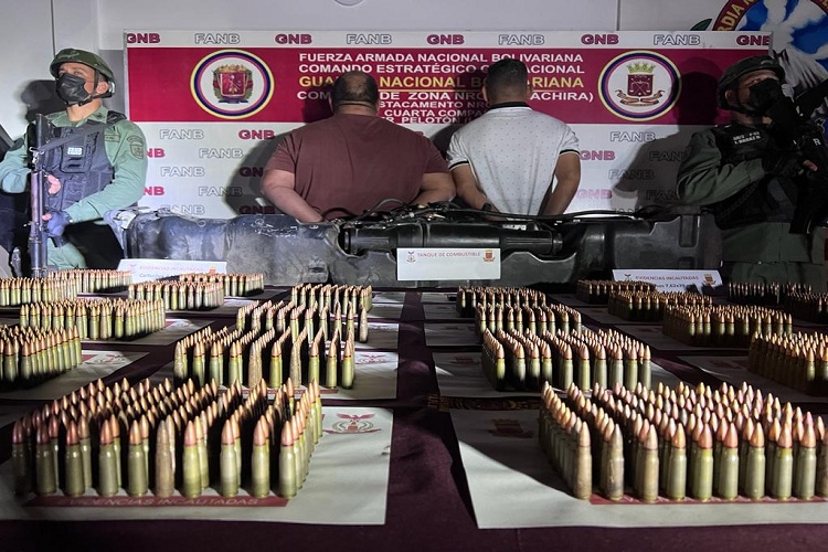 GNB incautó más de 2 mil cartuchos de armas en Táchira