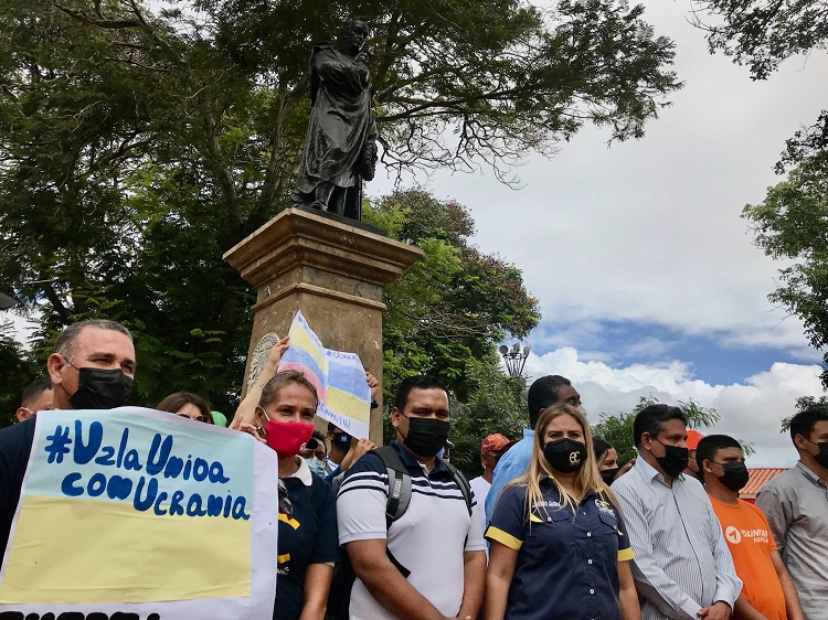 Oposición protestó en la Plaza Bolívar de Coro contra la invasión Rusa en Ucrania