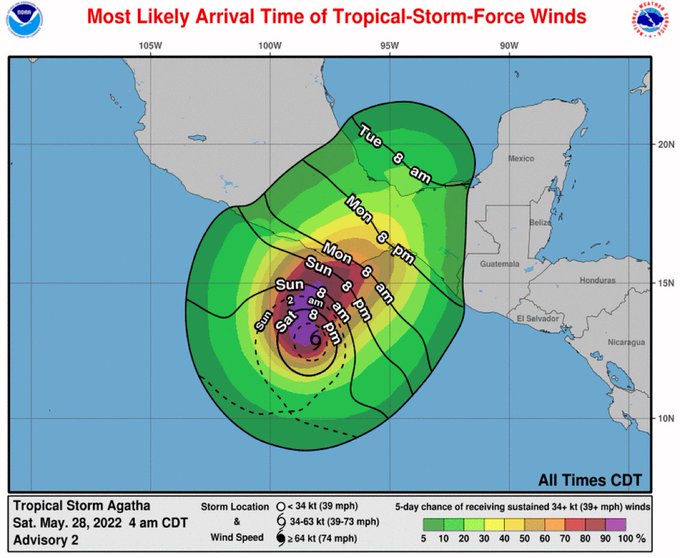 Tormenta tropical Agatha se forma frente a costas del sur de México