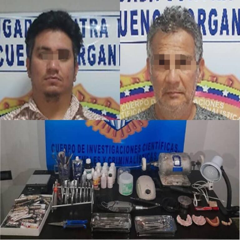 Dos falsos odontólogos fueron detenidos por el Cicpc en Puerto la Cruz