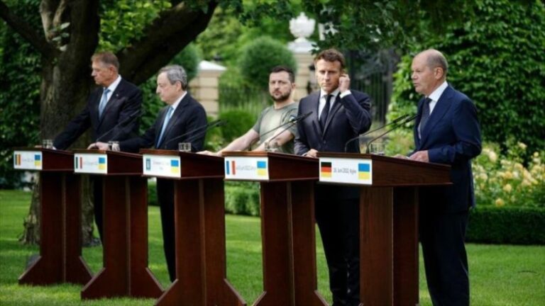 Líderes de Francia, Alemania, Italia y Rumanía apoyan dar a Ucrania «estatus de candidato inmediato a la adhesión» a la UE