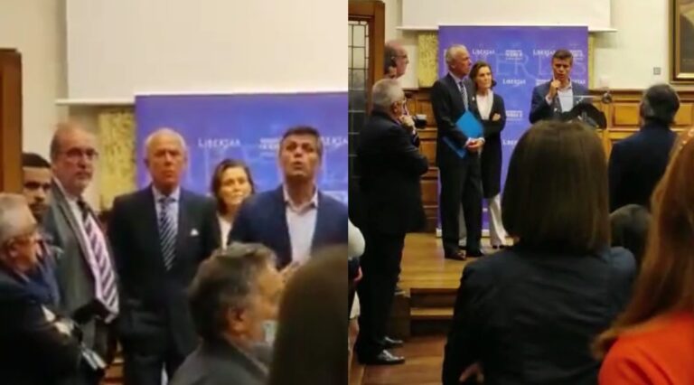 Leopoldo López es criticado mientras dicta una conferencia en España