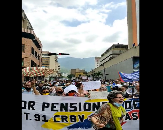 GNB y la PNB bloqueó la protesta de los trabajadores públicos en el centro de Caracas